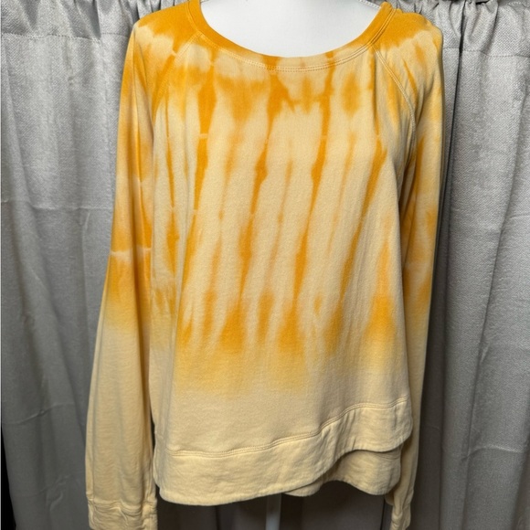 Orange Tie Dye Relaxed Long Sleeve Sweatshirt - Picture 2 of 7